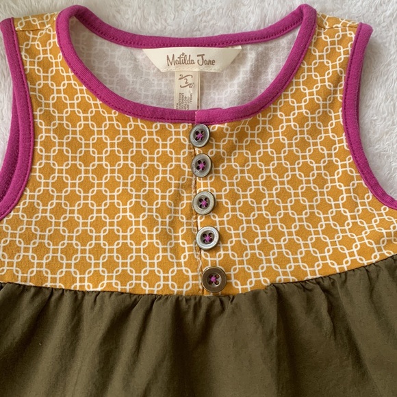 Matilda Jane Enchanted Garden Seabean Mixed Print Tank Top 2 EUC - Picture 4 of 12